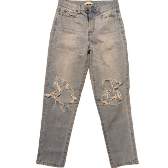 SO Jeans High Rise Mom 25 Girls Teens Blue Denim - Picture 1 of 2